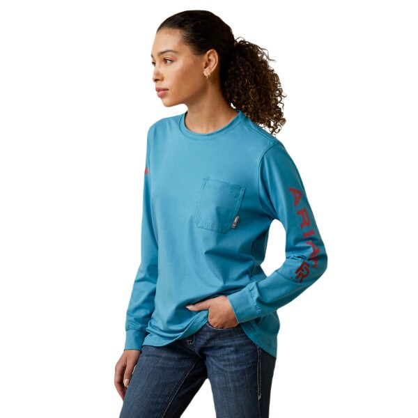 Ariat Women's FR Stretch Logo T-Shirt in Teal